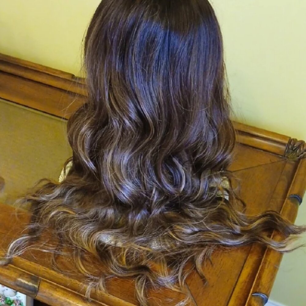 Brown Ombre Wavy Women's Wig 28"
